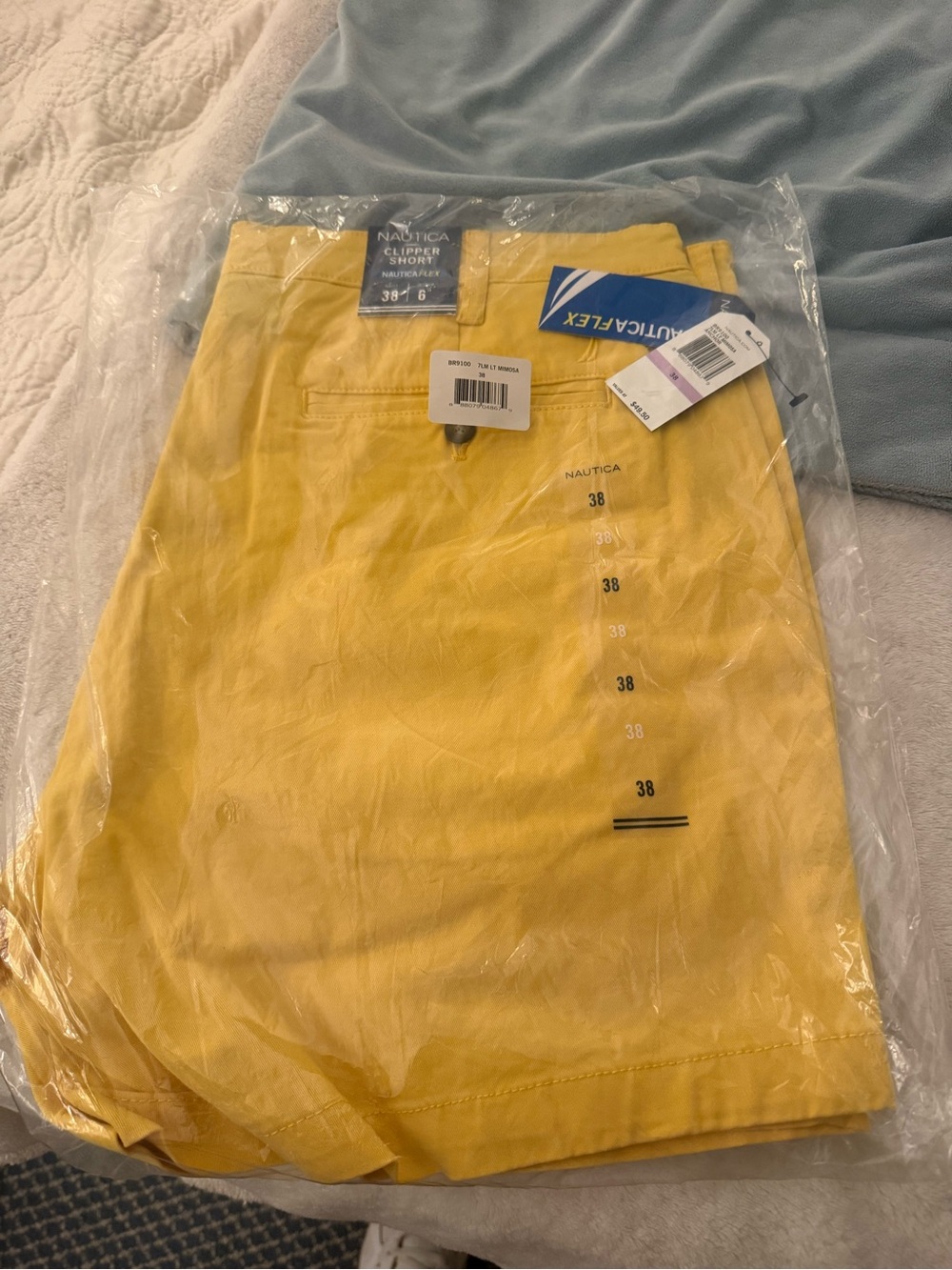 Nautica Men’s Yellow Chino Shorts, Size 38” waist, 6” inseam